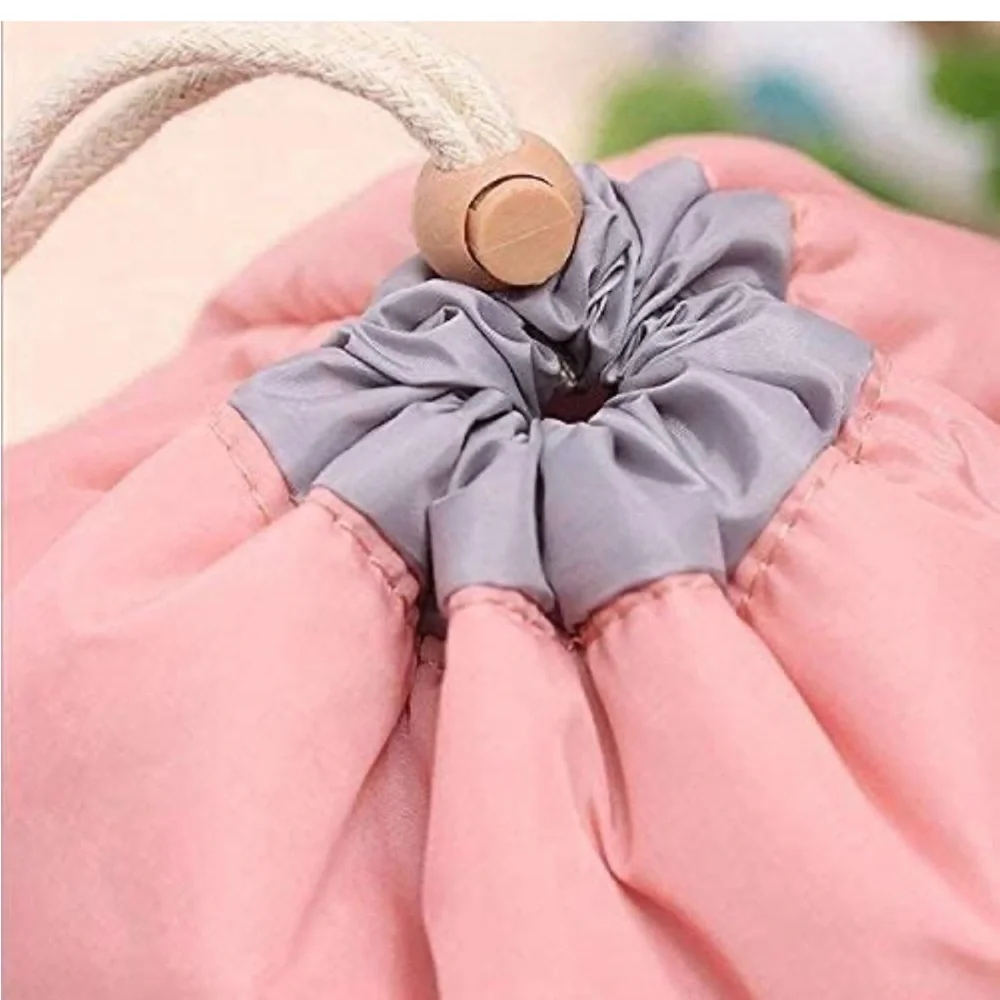 BRAND NEW WITH TAGS! Pink and Gray Women's drawstring travel cosmetics pouch.